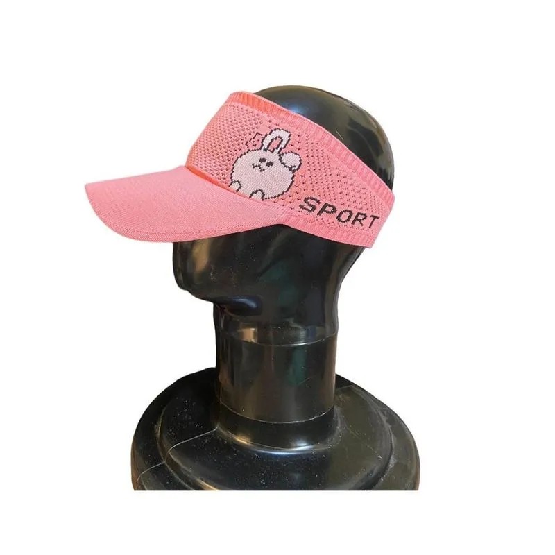 Boné Viseira Infantil Rosa Tricô Elástico Praia 3 Unidades