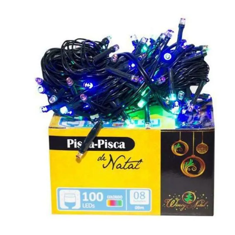 Kit 2 Caixas Pisca Pisca 100 Lâmpadas 8 Funções 4,15m