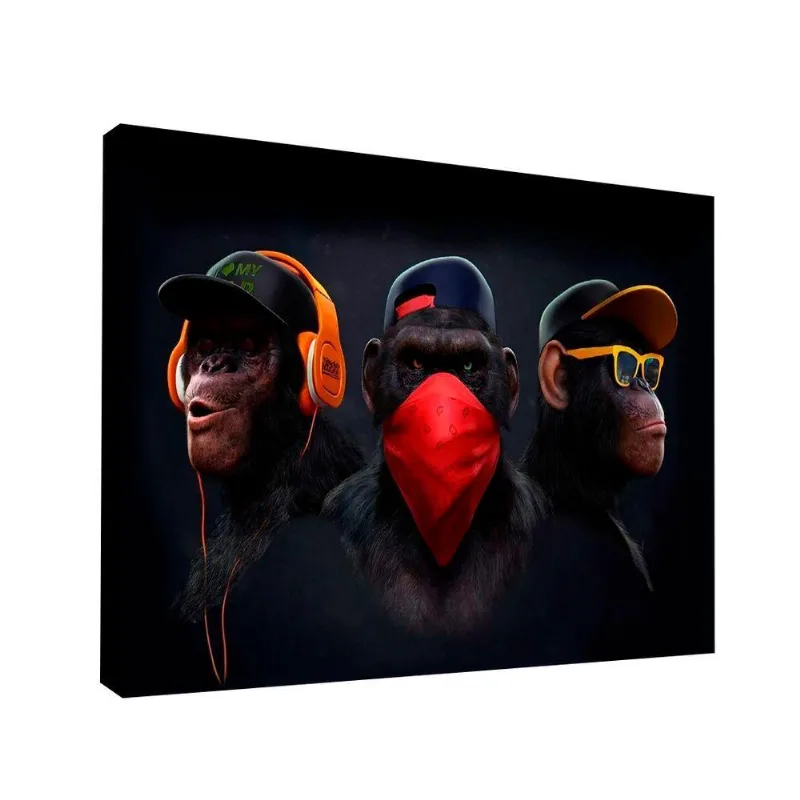 Quadro Macacos Br Artes Grande 118x78