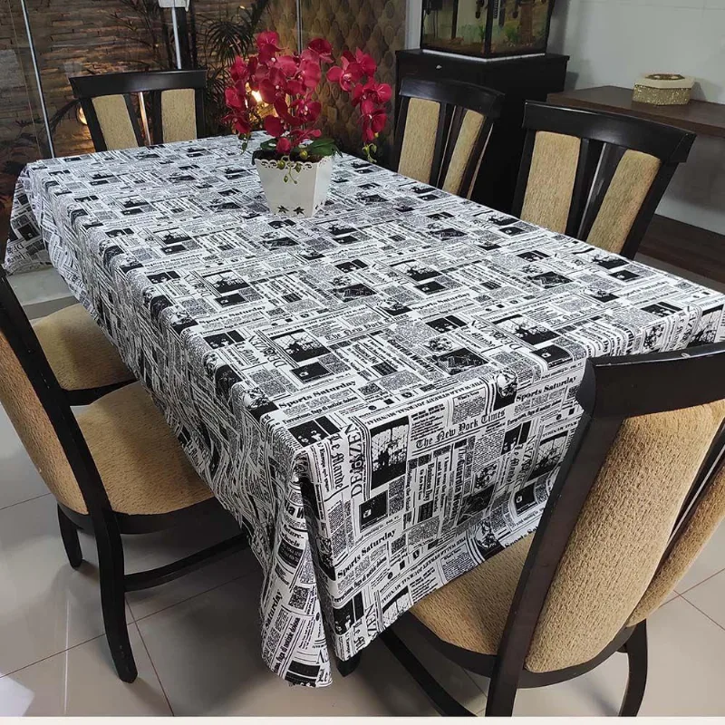 Toalha De Mesa Térmica Impermeável 1,50M X 2,50M Para Mesa 6 A 8 Cadeiras - Jornal