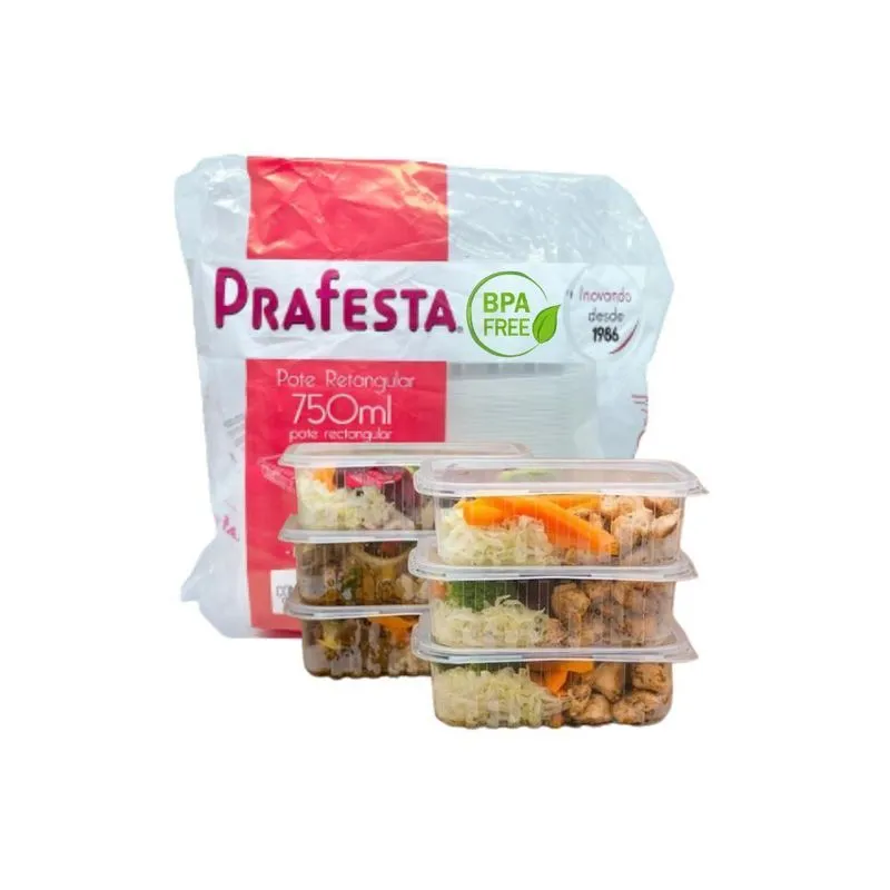 Pote Retangular 750ml - Resistente Ao Frio E Ao Calor