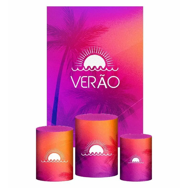 Kit Casado Tardezinha Trio Capa Cilindro Retangular Tecido