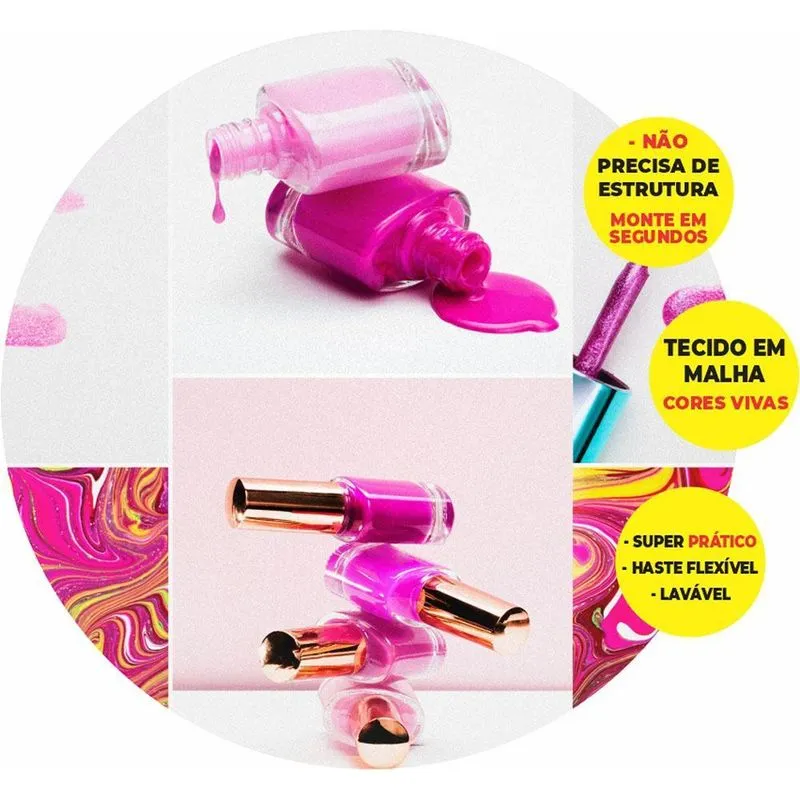 Painel Redondo 3d Unhas Manicure Abre Fácil Tecido 1,50m X