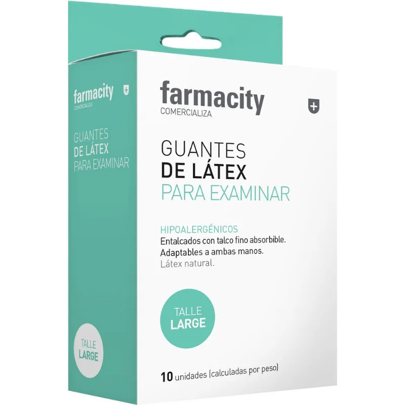 Guantes de Látex Farmacity para Examinar Talle L x 10 un