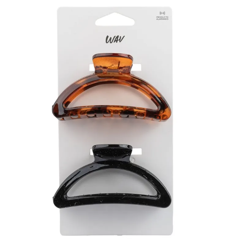 Set de Broches Medianos Firme - Wav Carey y Negro x 2 un
