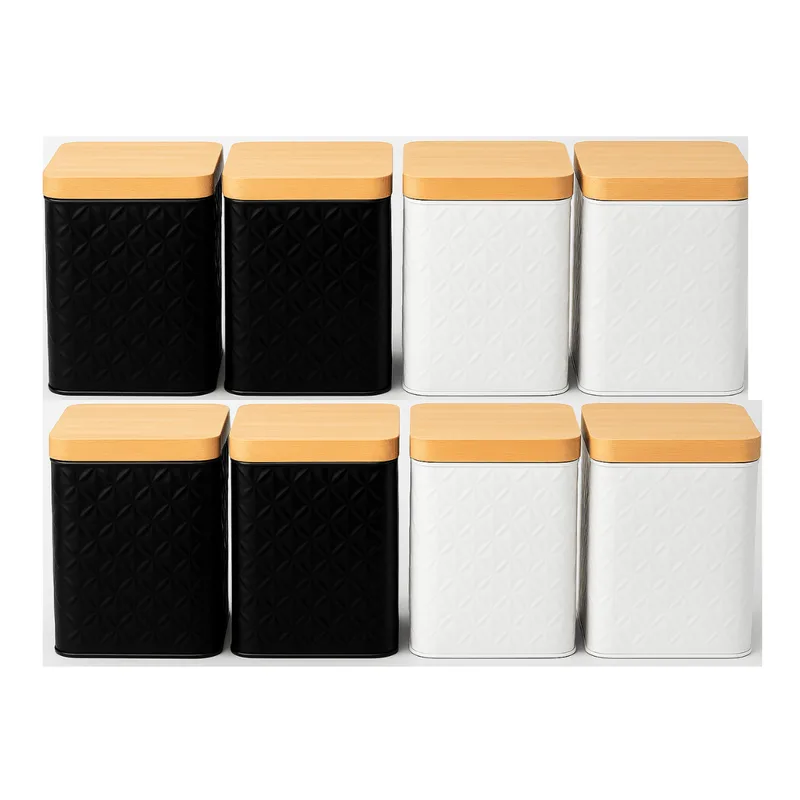Kit 4 Potes Organizador De Cozinha Conjunto Porta Mantimento