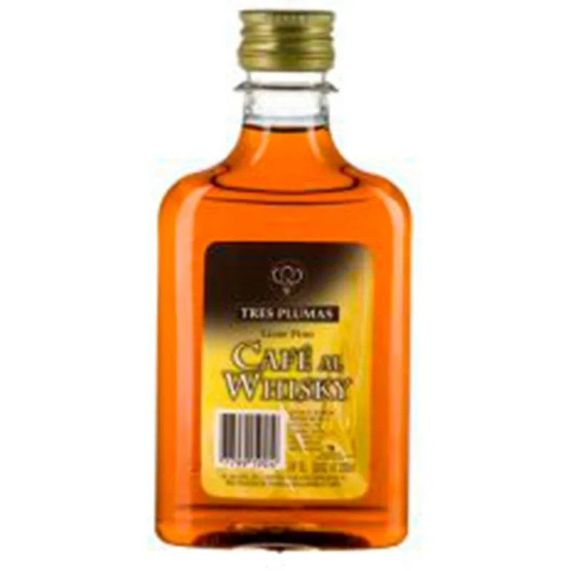 Café Tres plumas al whisky petaca 200 cc.