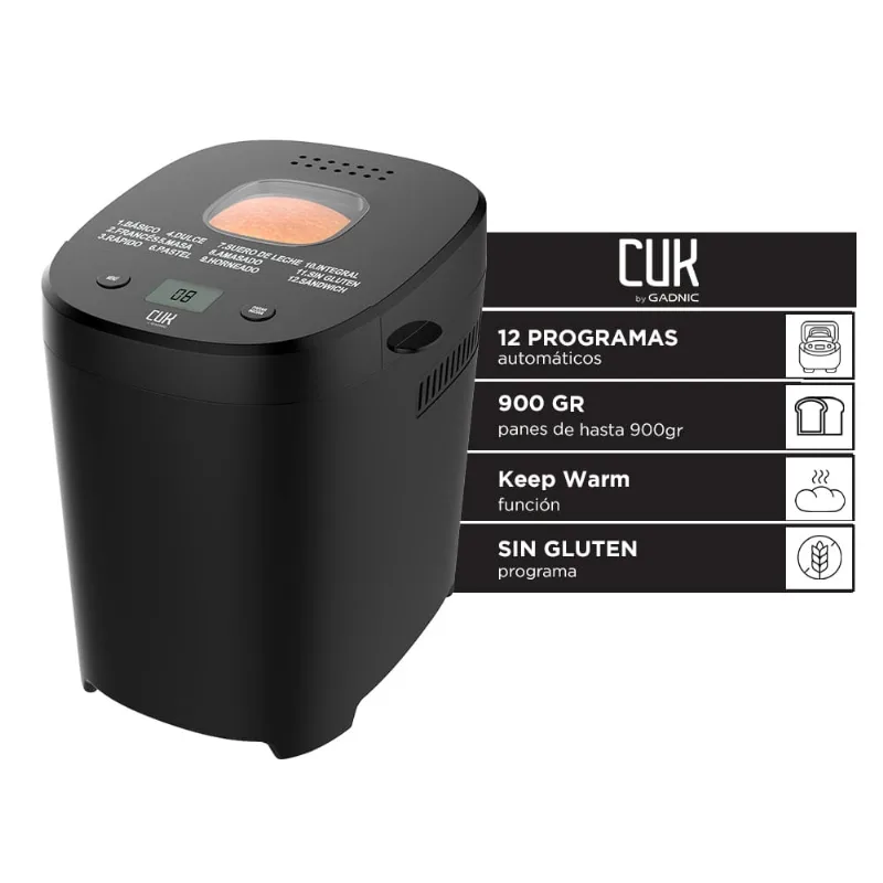 Máquina De Pan Automática CUK By Gadnic 12 Programas 550W