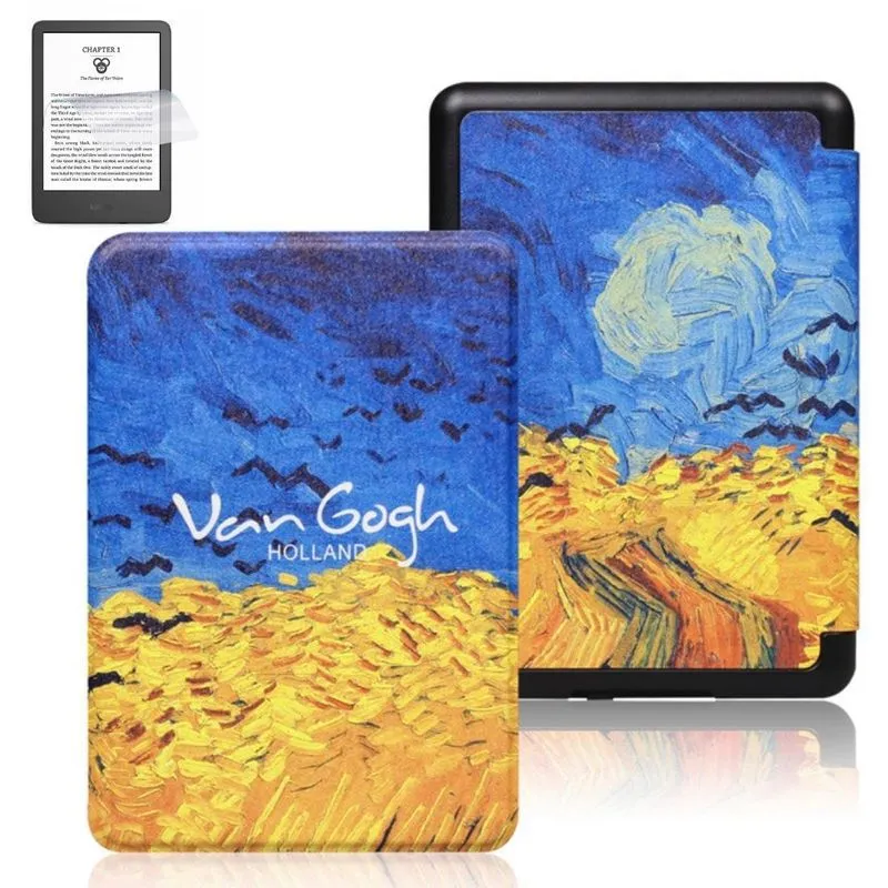 Case Couro Estampada Para Kindle 11 C2v2l3 + Pel. Plástico