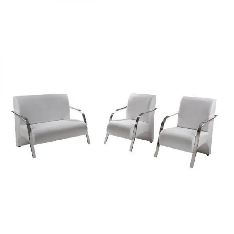 Conjunto Venus Alumínio Tecido Sintético Branco