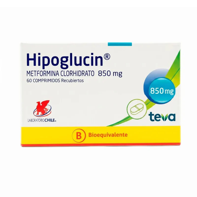 Hipoglucin Metformina 850 mg 60 Comprimidos Recubiertos