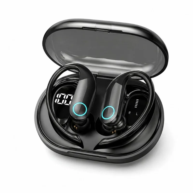 Fone Wireless ARC preto gancho seguro anti queda 4h
