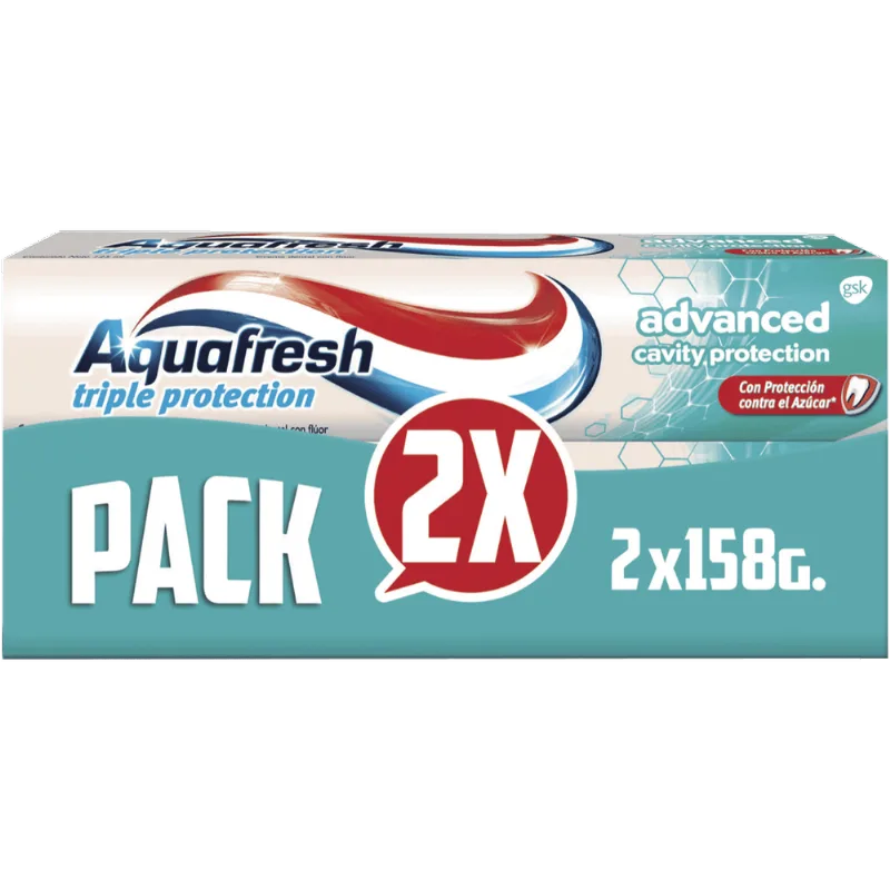 Pasta Dental Aquafresh Advance Triple Protection 158 g 2 un.