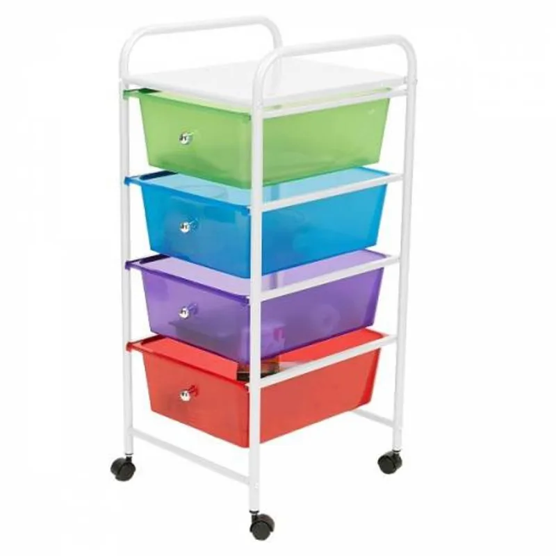 Carro organizador 4 cajones plástico 77x31x38cm multicolor Cotidiana