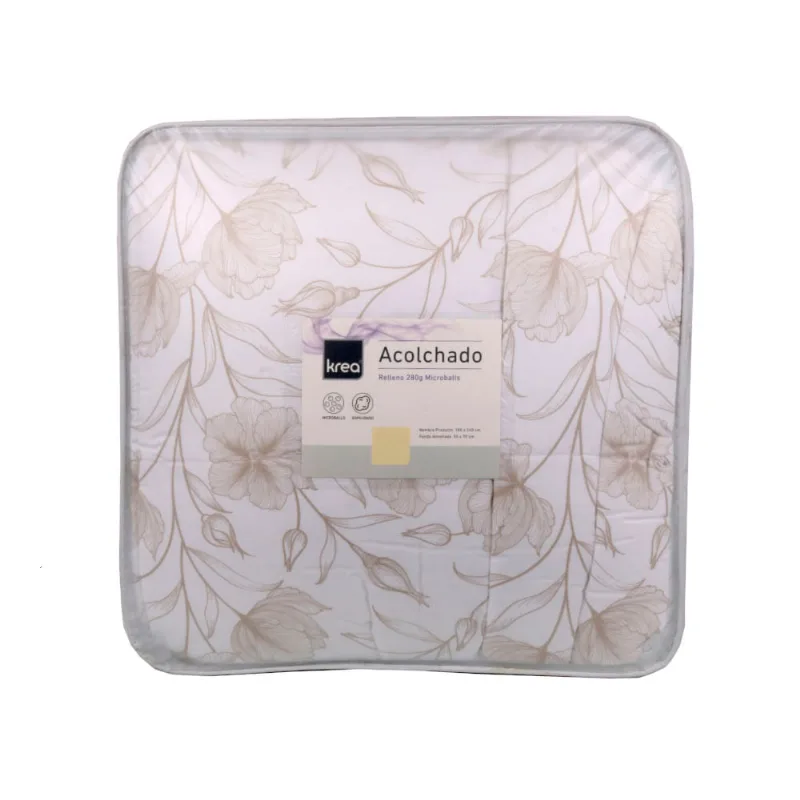 Acolchado Est Queen Size Microb 280 Flor