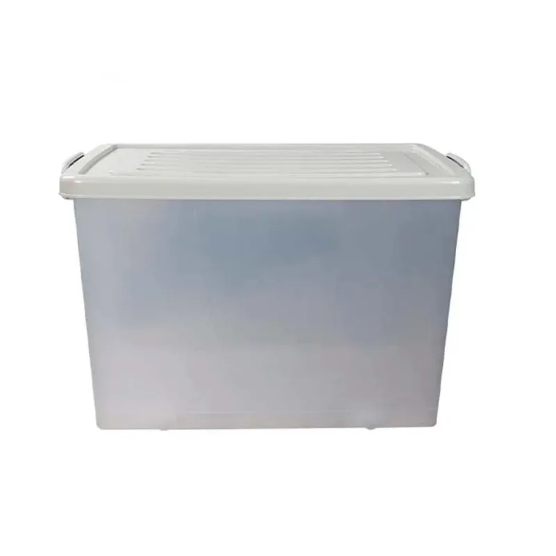 Caja Organizadora 80l Rueda Transparente Tapa Color X 1 U
