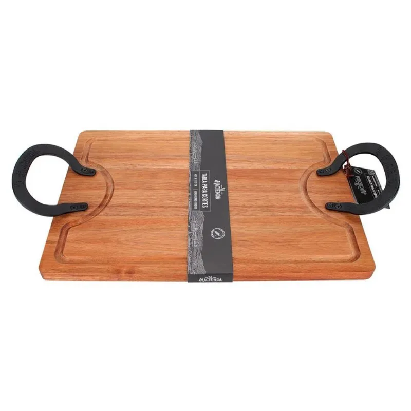 Tabla Asas fierro Madera de Acacia 45 x 30 x 1,9 Cm 1 Un La Hacienda