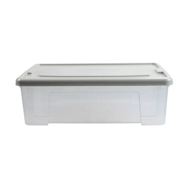 Organizadora con Tapa Piedra Polipropileno 30 Lts x 1 Un Krea Caja Plastica Basica 30l Piedra Krea