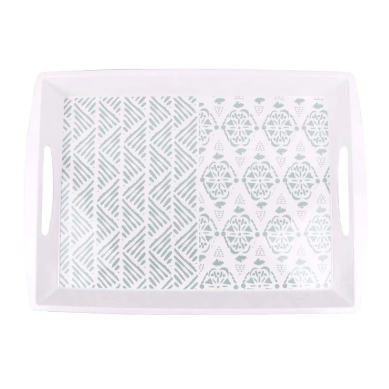 Bandeja con Asas Blanca Melamina 47 x 33.5 Cm Krea