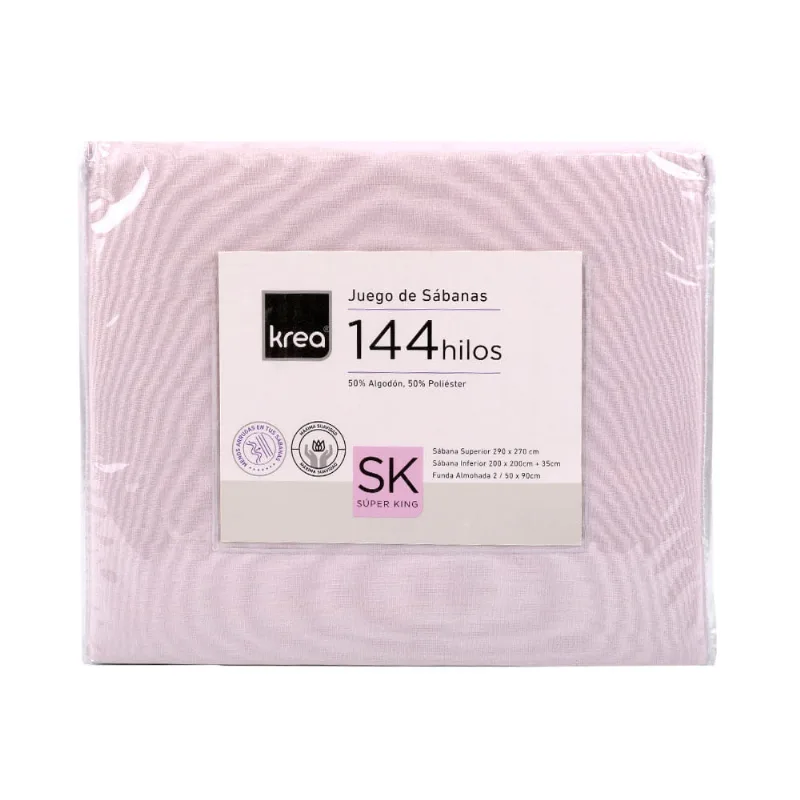 Juego de Sábanas Super King Lisa Lila Krea