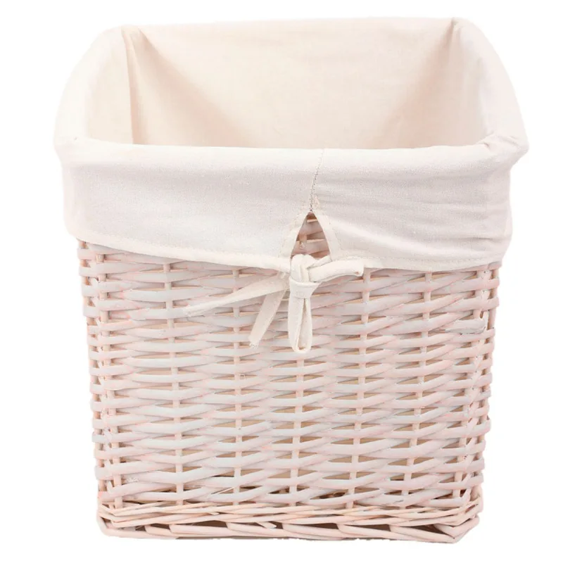 Canasto mimbre/tela 20 lt blanco 30x30x30 cm Hacks & Racks