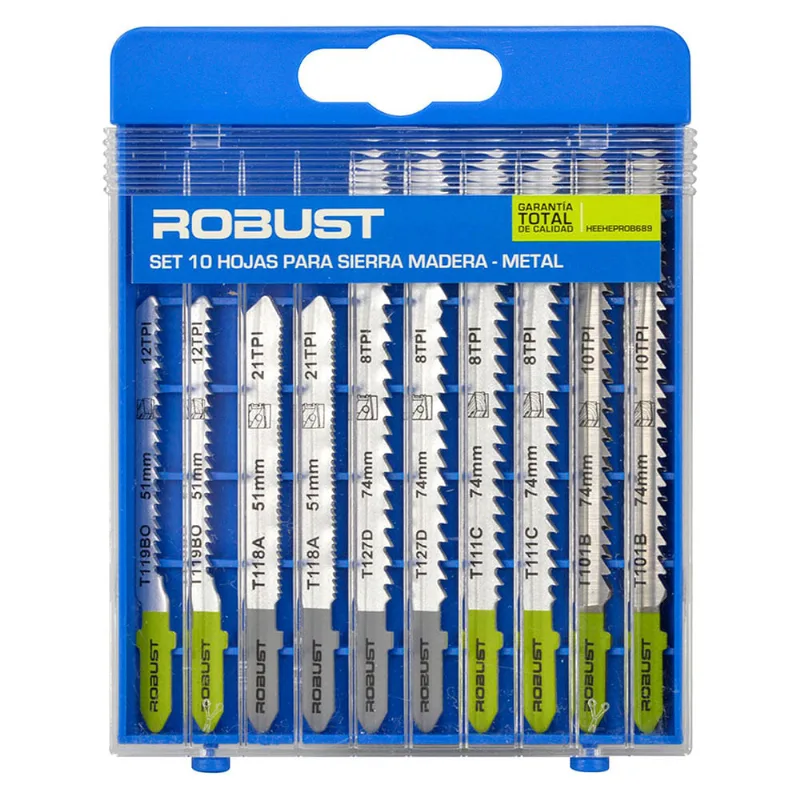 Set hoja sierra madera/metal 10 piezas Robust