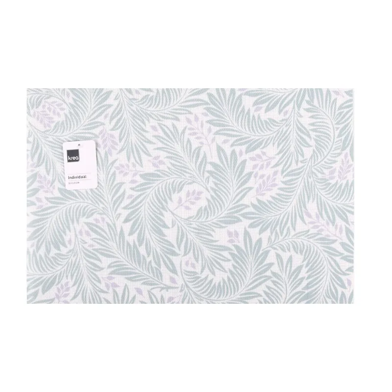 Individual Malla Estampado Hojas Pvc 45 x 30 Cm x 2 Un Krea