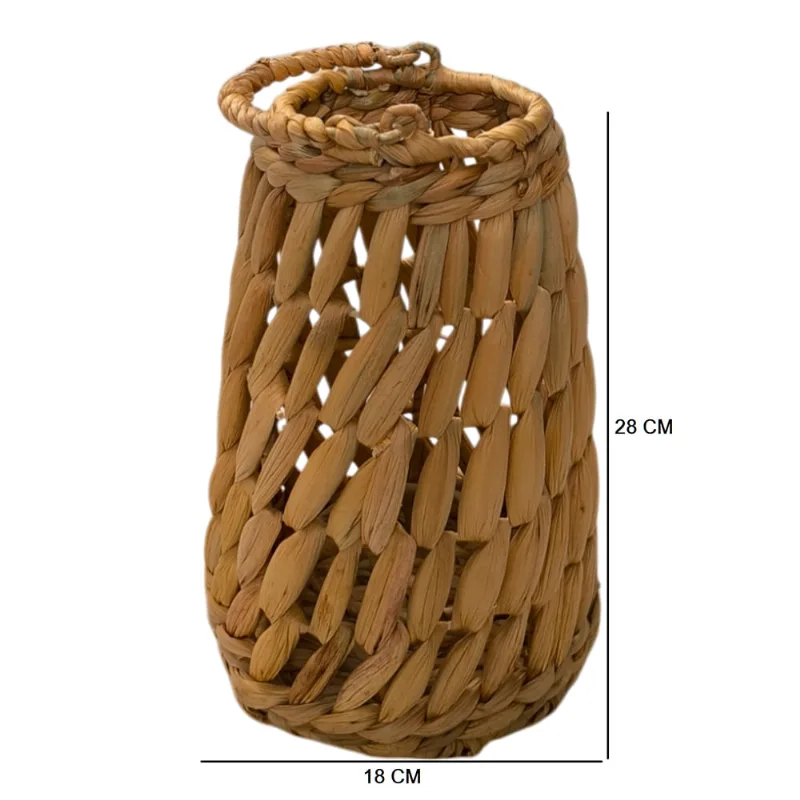 Farol de Jacinto de Agua y Hierro 28 x 18 x 18 Cm Krea Farol De Fibra Natural Tamaño L Krea