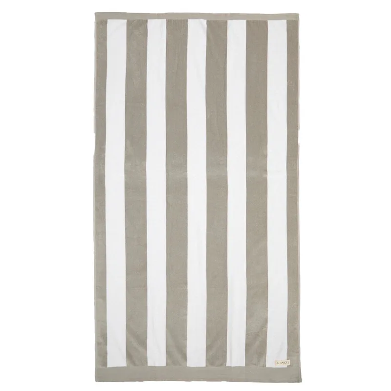 Toallón de Playa Rayado 100 x 180 Cm Beige Alaniz Toalla Playa Stripes 100x180 Beige -alaniz Hom