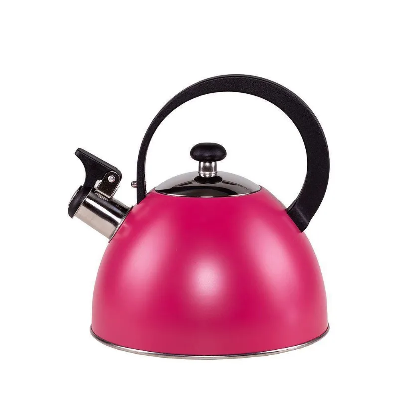 Chaleira Rosa Com Apito Inox Com Designe Moderno E Linda