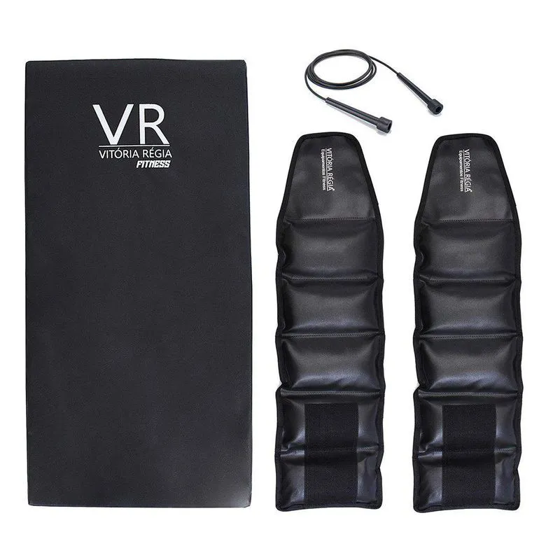Kit Colchonete Academia+par 6 Kg Tornozeleira+corda De Pular