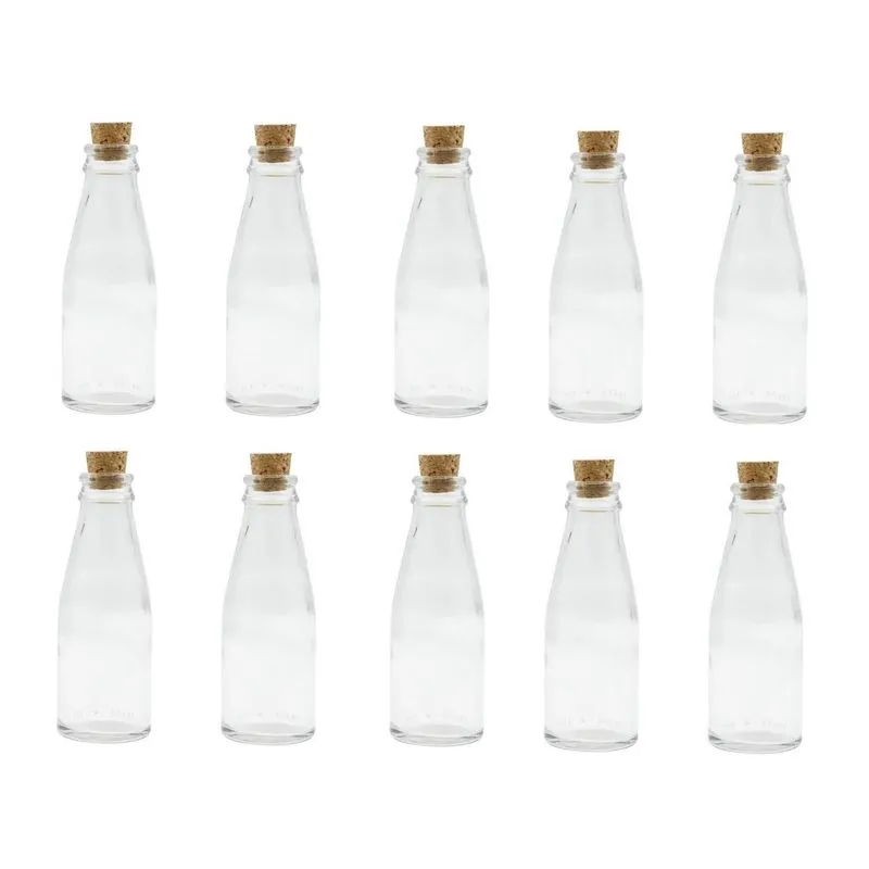 Kit 10 Garrafinhas De Vidro 100 Ml Com Tampas De Rolha Nº5