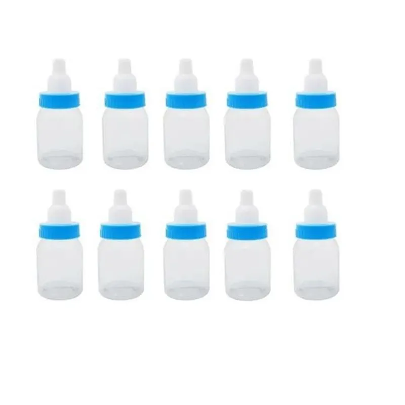 Kit 100 Mini Mamadeira Lisa Azul Para Lembrancinha