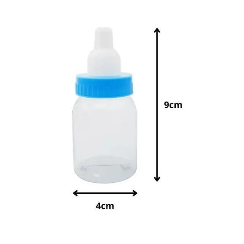 Kit 100 Mini Mamadeira Lisa Azul Para Lembrancinha