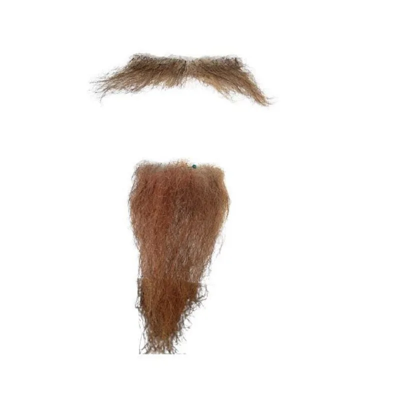 Cavanhaque Falso Postiço Ruivo + Bigode + Cola