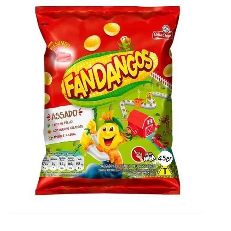 Salgadinho Fandangos Presunto 45g - Elma Chips 10 Unidades