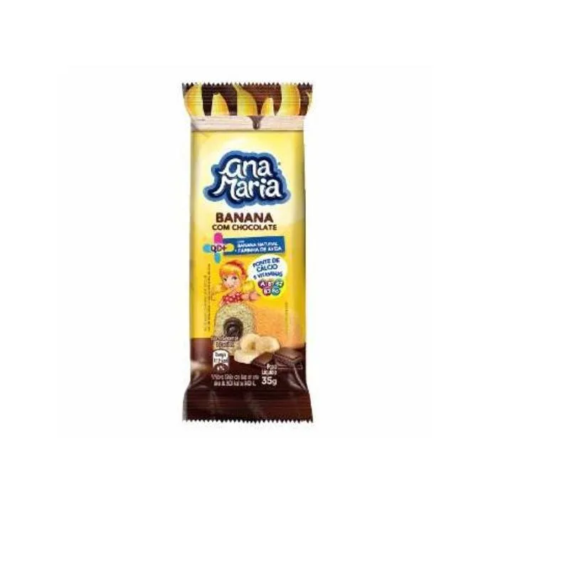 Bolo De Banana Ana Maria Com Chocolate 35gr X 20 Unidades