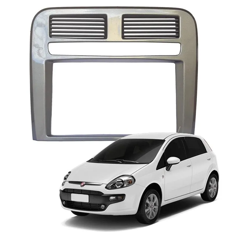 Moldura 2 Din Fiat Punto 2008/12 Cinza Sequest