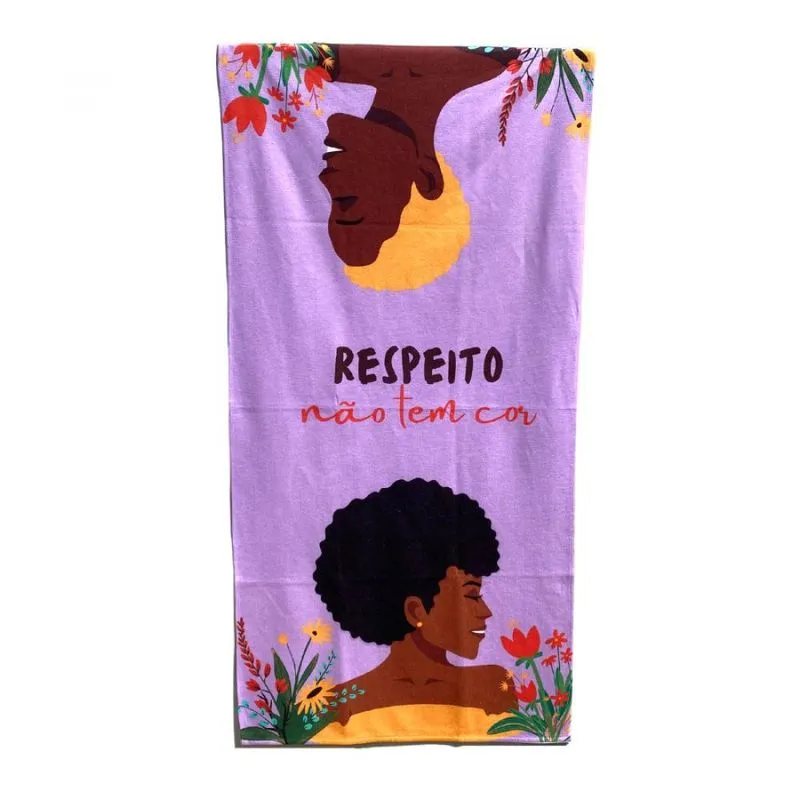 Toalha De Praia Piscina Felpuda Estampada Brisa Respeito