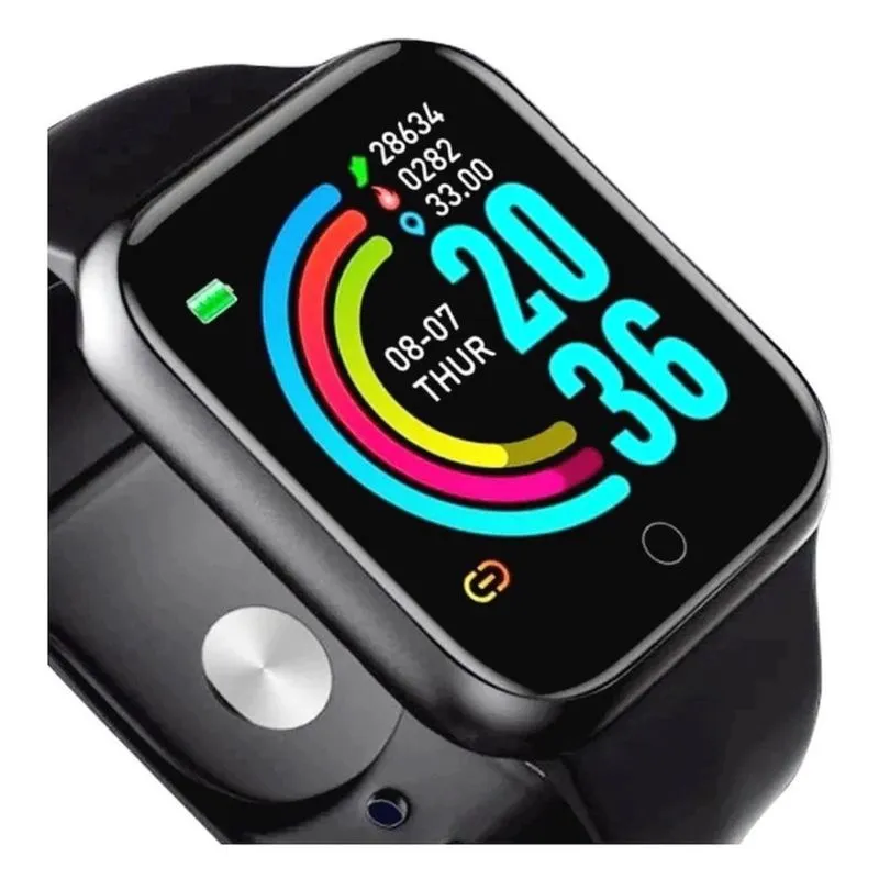 Relogio Inteligente Smartwatch Bracelete D20 y68 Preto Coloca Foto Troca Pulseira iOS Android Top nf