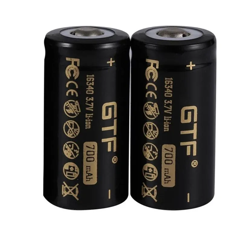 02 Baterias Li-ion 16340 Cr123a 3.7 V 700 Mah Gtf
