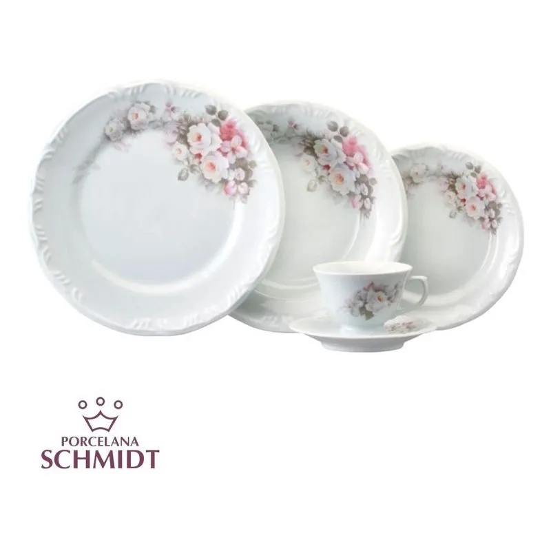 Conjunto Pratos e Xícaras de Chá Eterna Porcelana Schmidt