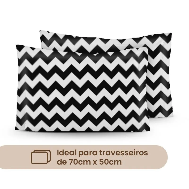 02 Peças Porta-travesseiros Chevron Casen