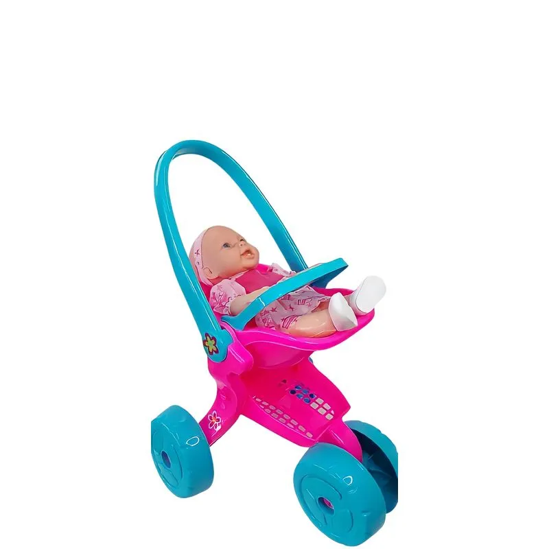 Kit Boneca Mariah Cantigas Roda + Carrinho Baby Love Alive