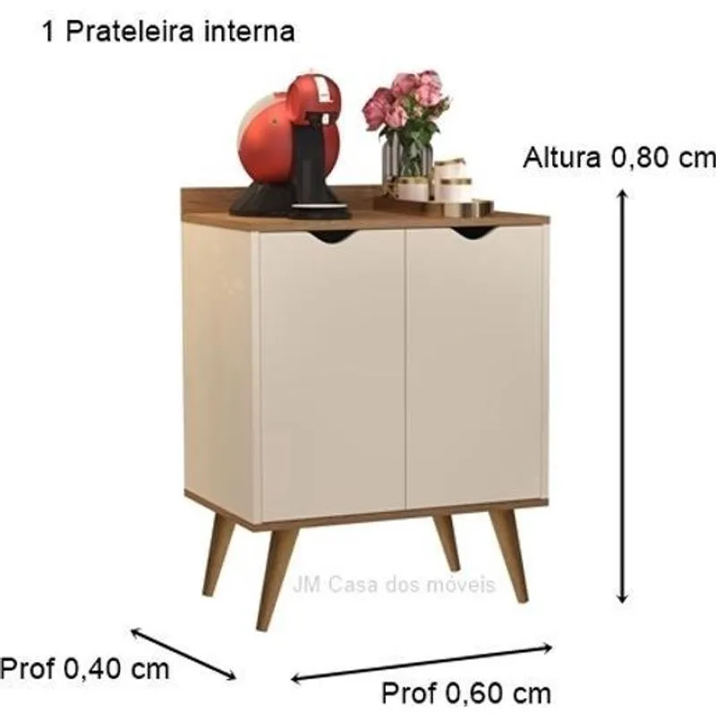 Aparador 2 Portas Buffet Acalanto Cantinho Cafe Pés Palito