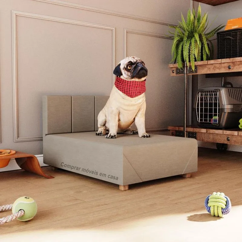 Cama Box Pet Cachorro Porte Menor 60 Cm Betoven Cores Bege