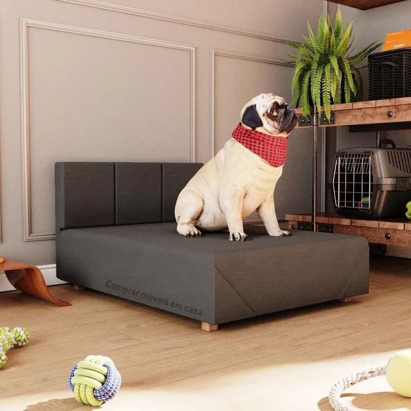 Cama Box Pet Retriever 80cm Porte Grande Cinza