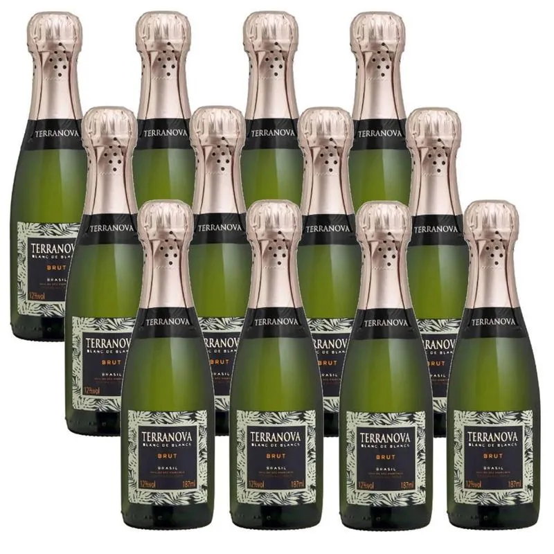 Kit 12 Unidades Mini Espumante Miolo Terranova Brut 187ml