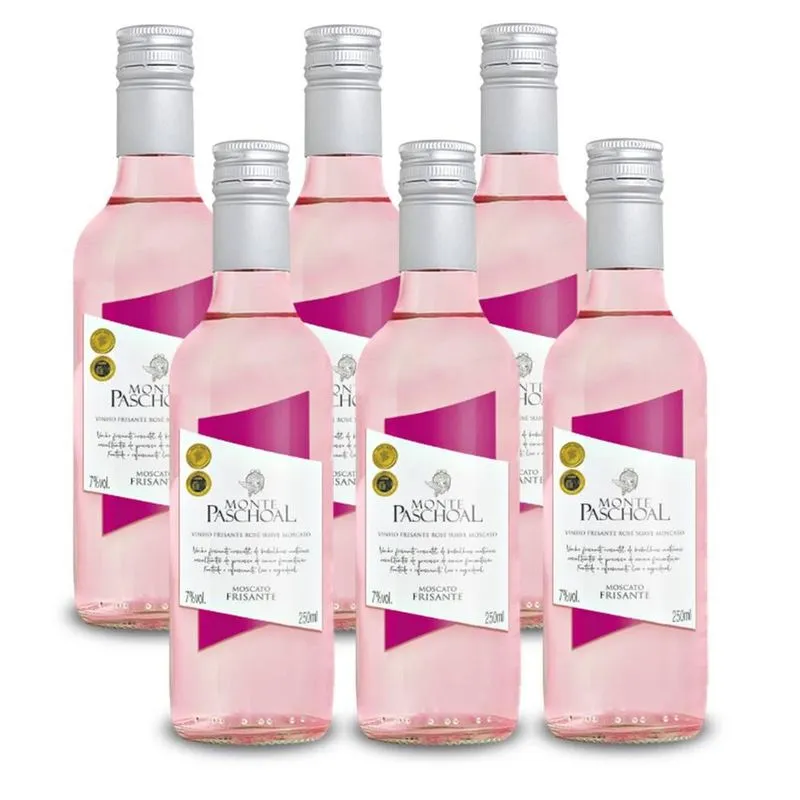 Kit 06 Un. Mini Frisante Monte Paschoal Moscatel Rosé 250ml