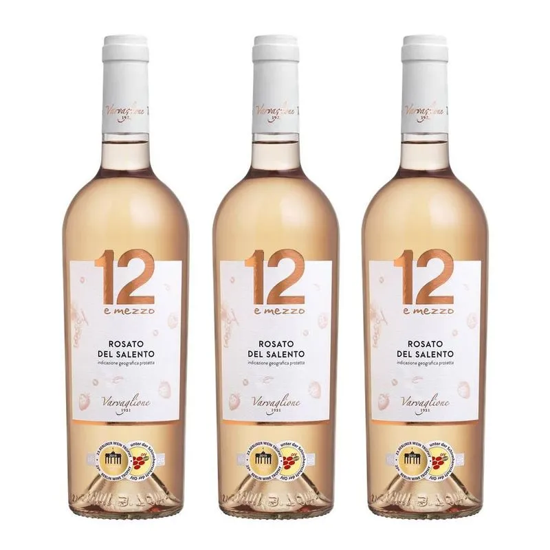 Kit 03 Unid. Vinho 12 E Mezzo Rosato Del Salento Igp 750ml